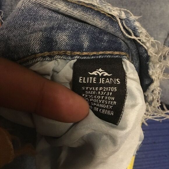 Elite Patchwork Light Wash Unfinished Raw Hem Skinny Jeans 13 - Picture 11 of 16